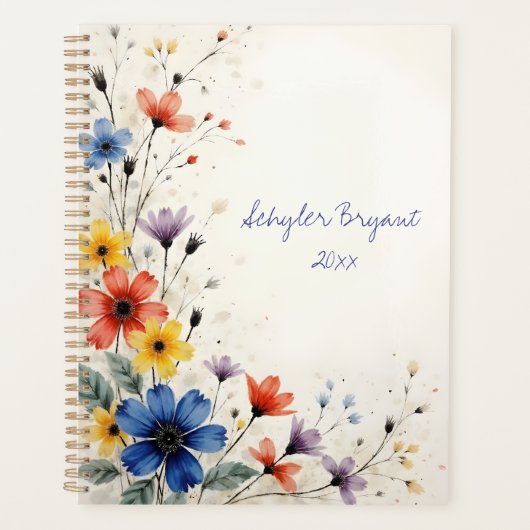 Wilde Bloemen Bloemenspiral gebonden Lente Botanis Planner (Voorkant)