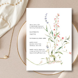 Wilde bloemen bloementuin chic bruidsmeisjes lunch kaart