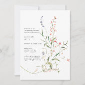 Wilde bloemen bloementuin chic bruidsmeisjes lunch kaart (Voorkant)