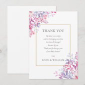 Wilde Bloemen Bloemige Baby Shower Gedicht Bedankkaart (Voorkant / Achterkant)