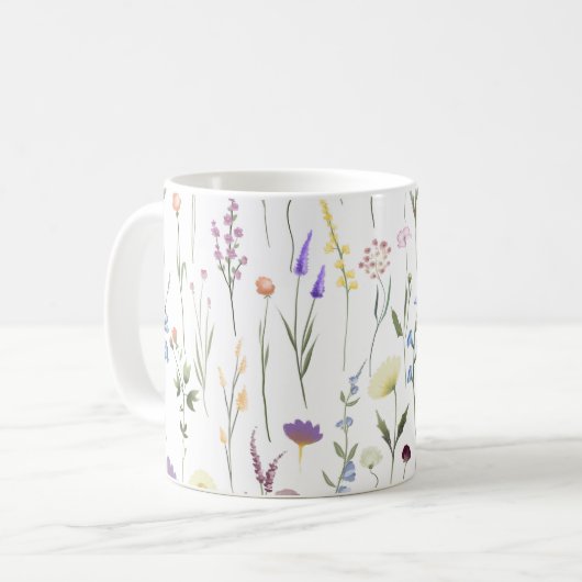  wilde bloemen bloempatroon koffiemok (Voorkant links)