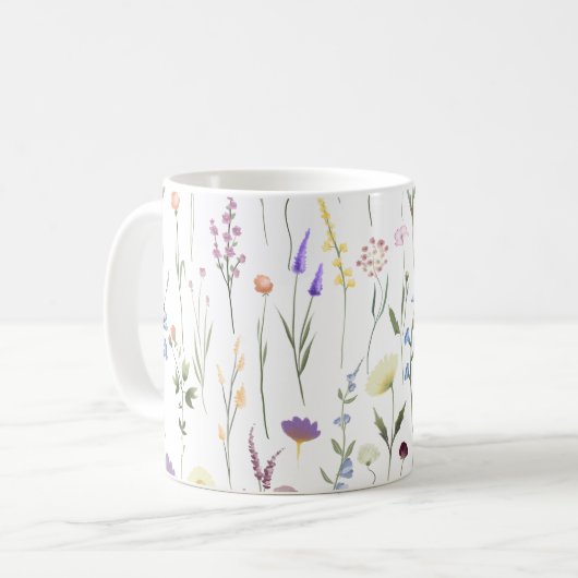  wilde bloemen bloempatroon koffiemok (Voorkant links)