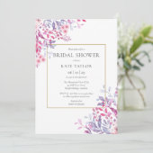 Wilde Bloemen Bloemrijke Elegante Gouden Bruidscad Kaart