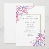 Wilde Bloemen Bloemrijke Elegante Gouden Bruidscad Kaart