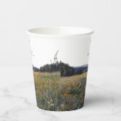 Wilde Bloemen Bloemrijke Weide Bruiloft Papieren Bekers (Links)