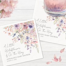 Wilde Bloemen Bloemstuk Baby Shower Servetten