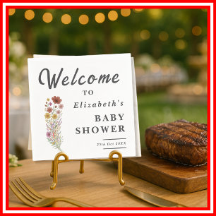 Wilde Bloemen Bloemstuk Boho Baby Shower Servet