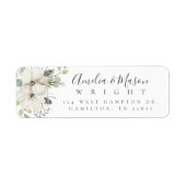 Wilde Bloemen Bloesem Elegant Script Retouradres Etiket (Voorkant)