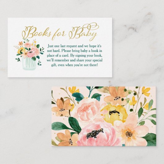 Wilde bloemen Boeken voor Baby Informatiekaartje (Voorkant / Achterkant)