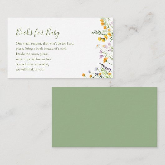 Wilde bloemen Boeken voor de Kaart van de Omsluiti (Voorkant / Achterkant)