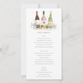 Wilde bloemen Boeken Wijnflessen Kaart Bindmenu (Voorkant)