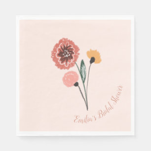 Wilde Bloemen Boeket Bloemstuk Bruids Bruiloft  Servet