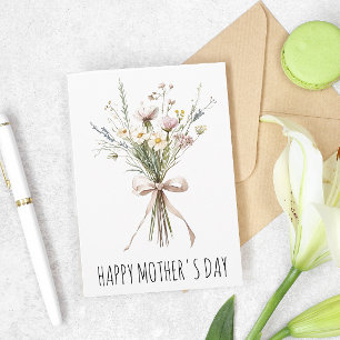 Wilde Bloemen Boeket Moederdag Kaart