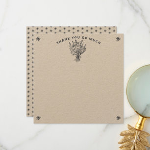 Wilde Bloemen Boeket Rustieke Whimsical Kraft Brui Bedankkaart