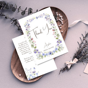 Wilde bloemen boho bloemen bruiloft feest bedankkaart
