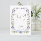 Wilde bloemen boho bloemen bruiloft feest bedankkaart (Staand voorkant)