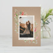 Wilde bloemen Boho Botanical Weddenfoto Bedankkaart (Staand voorkant)