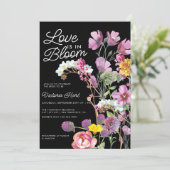 Wilde bloemen | Boho Bruids Douche Uitnodiging (Staand voorkant)