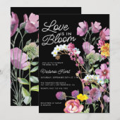 Wilde bloemen | Boho Bruids Douche Uitnodiging (Voorkant / Achterkant)