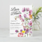 Wilde bloemen | Boho Bruids Douche Uitnodiging (Staand voorkant)