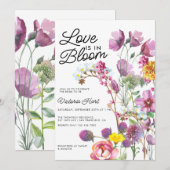 Wilde bloemen | Boho Bruids Douche Uitnodiging (Voorkant / Achterkant)