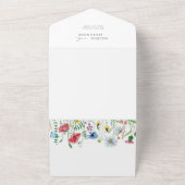 Wilde bloemen boho Bruiloft All In One Uitnodiging (Buitenkant)