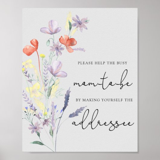 Wilde Bloemen Boho - Help de Bezige Moeder-to-Be A Poster (Voorkant)