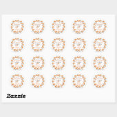 Wilde Bloemen Boho sinaasappel Leuk baby shower Ronde Sticker (Vel)
