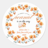 Wilde Bloemen Boho sinaasappel Leuk baby shower Ronde Sticker (Voorkant)