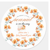 Wilde Bloemen Boho sinaasappel Leuk baby shower Ronde Sticker