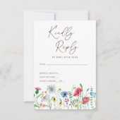 Wilde Bloemen Boho Trouw RSVP Kaart (Voorkant)