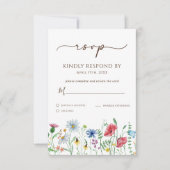 Wilde Bloemen Boho Trouw RSVP Kaart (Voorkant)