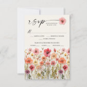 Wilde Bloemen Boho Trouwfeest RSVP Prentbriefkaart (Voorkant)