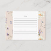 Wilde bloemen Boho Vrijgezellenfeest Recipe Informatiekaartje (Achterkant)