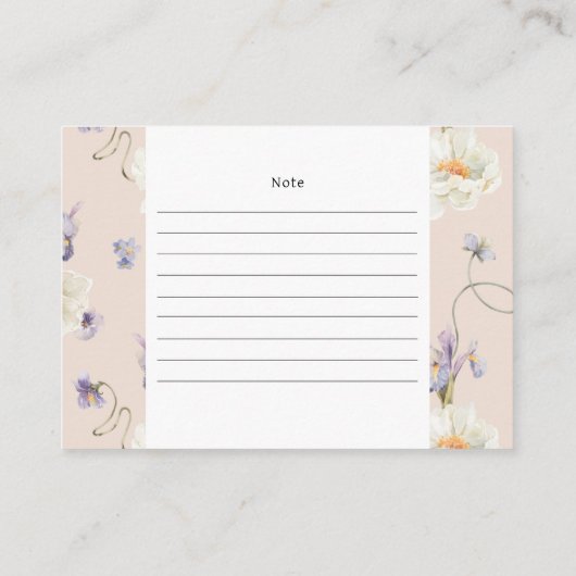 Wilde bloemen Boho Vrijgezellenfeest Recipe Informatiekaartje (Achterkant)