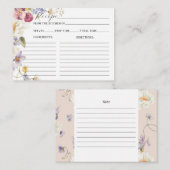 Wilde bloemen Boho Vrijgezellenfeest Recipe Informatiekaartje (Voorkant / Achterkant)