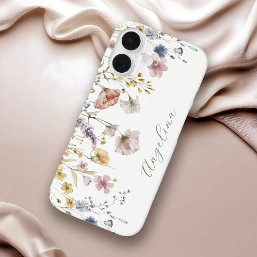 Wilde Bloemen Boho Waterverf Bloemig met Elke Naam Case-Mate iPhone Case