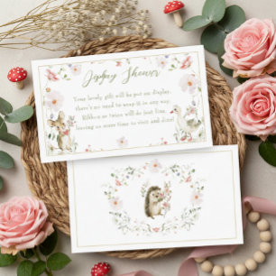 Wilde Bloemen Bos Baby Dieren Weergave Douche Informatiekaartje
