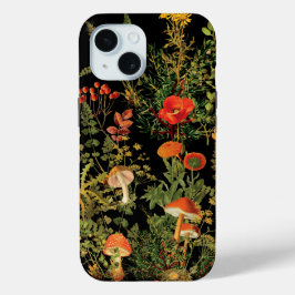  wilde bloemen bos paddenstoelen iPhone 15 case