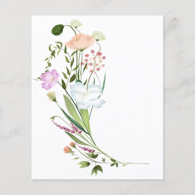 Wilde bloemen bos scrapbook achtergrond (Voorkant)