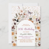 wilde bloemen Botanische 50e verjaardag Kaart (Voorkant)