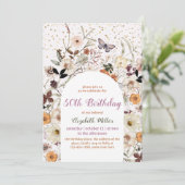 wilde bloemen Botanische 50e verjaardag Kaart (Staand voorkant)