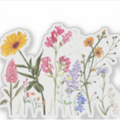 Wilde bloemen,  botanische bloemen, sticker (Voorkant)