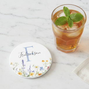 Wilde Bloemen Botanische Cottagecore Moeder Cadeau Zandsteen Onderzetter