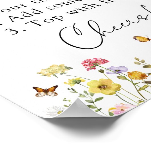 Wilde Bloemen Botanische Mimosa Brunch Bar Bord Poster (Hoek)