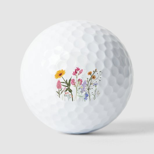 Wilde bloemen, botanische pastelbloem golfballen (Voorkant)