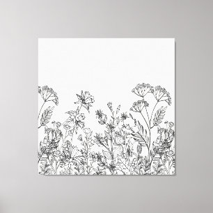 Wilde Bloemen Botanische Printkunst Canvas Afdruk