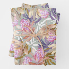 Wilde bloemen Botanische Protea Inpakpapier Vel