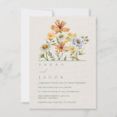 Wilde bloemen Botanische tuinbruiloft Kaart (Voorkant)