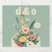 Wilde bloemen Botanische tuinbruiloft Likeurfles Etiket (Enkel label)